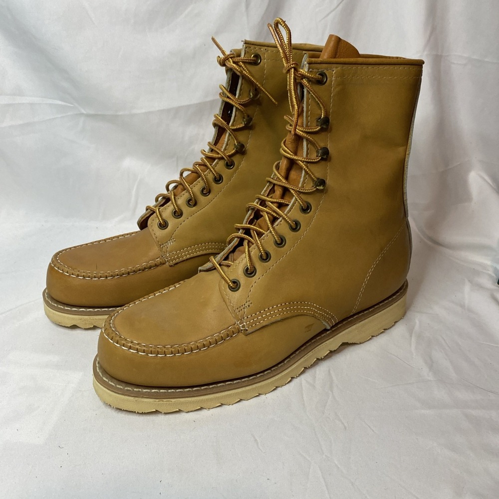 Vintage Sears Heritage Leather Soft Moc Toe Lace Up Boots Style 86255. Size 9D
